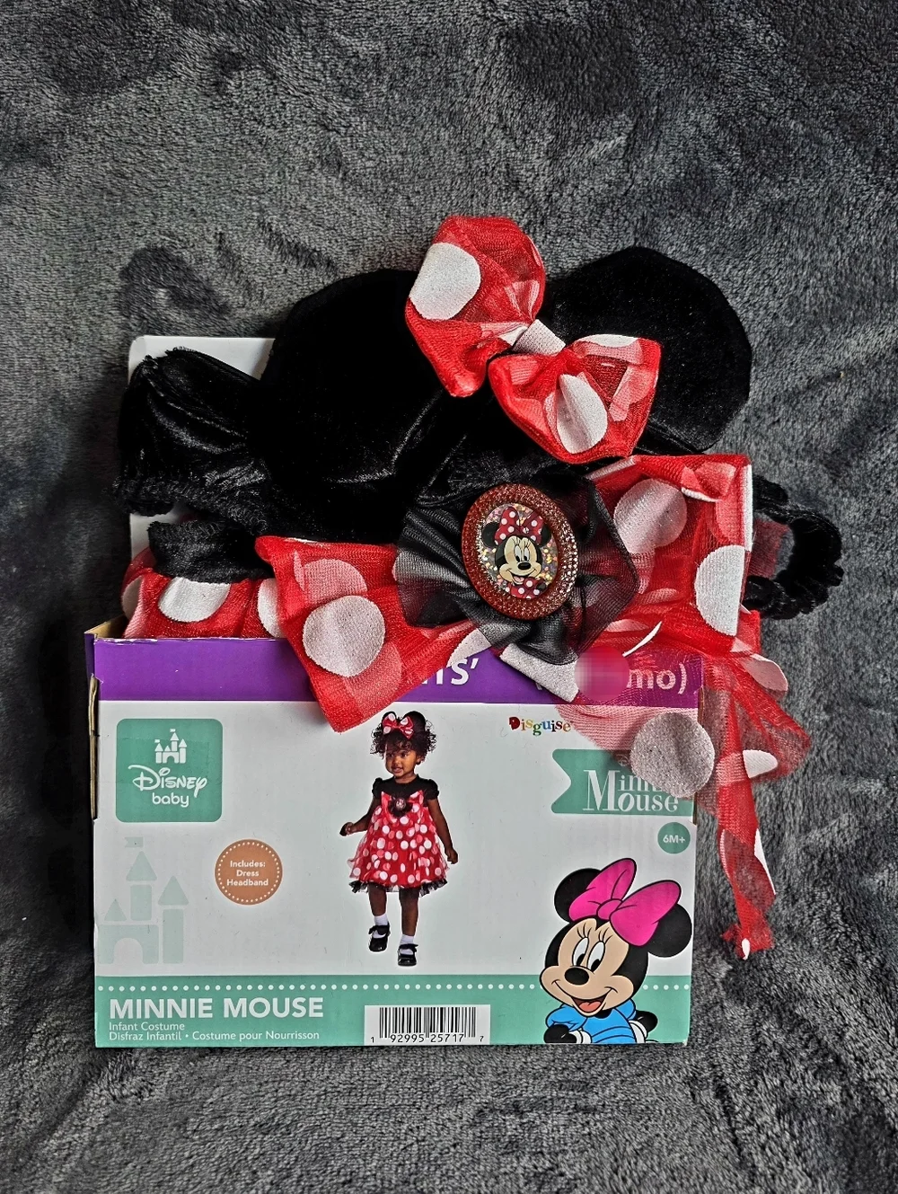 New Disney Minnie Mouse Halloween Costume cosplay Red Polka Dot dress Size 6-12M
